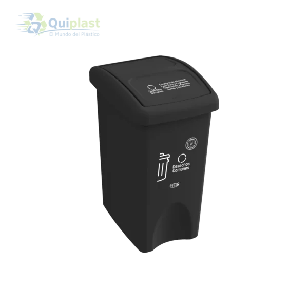 Basurero de 35 litros vaiven color negro reciclaje, consultorios