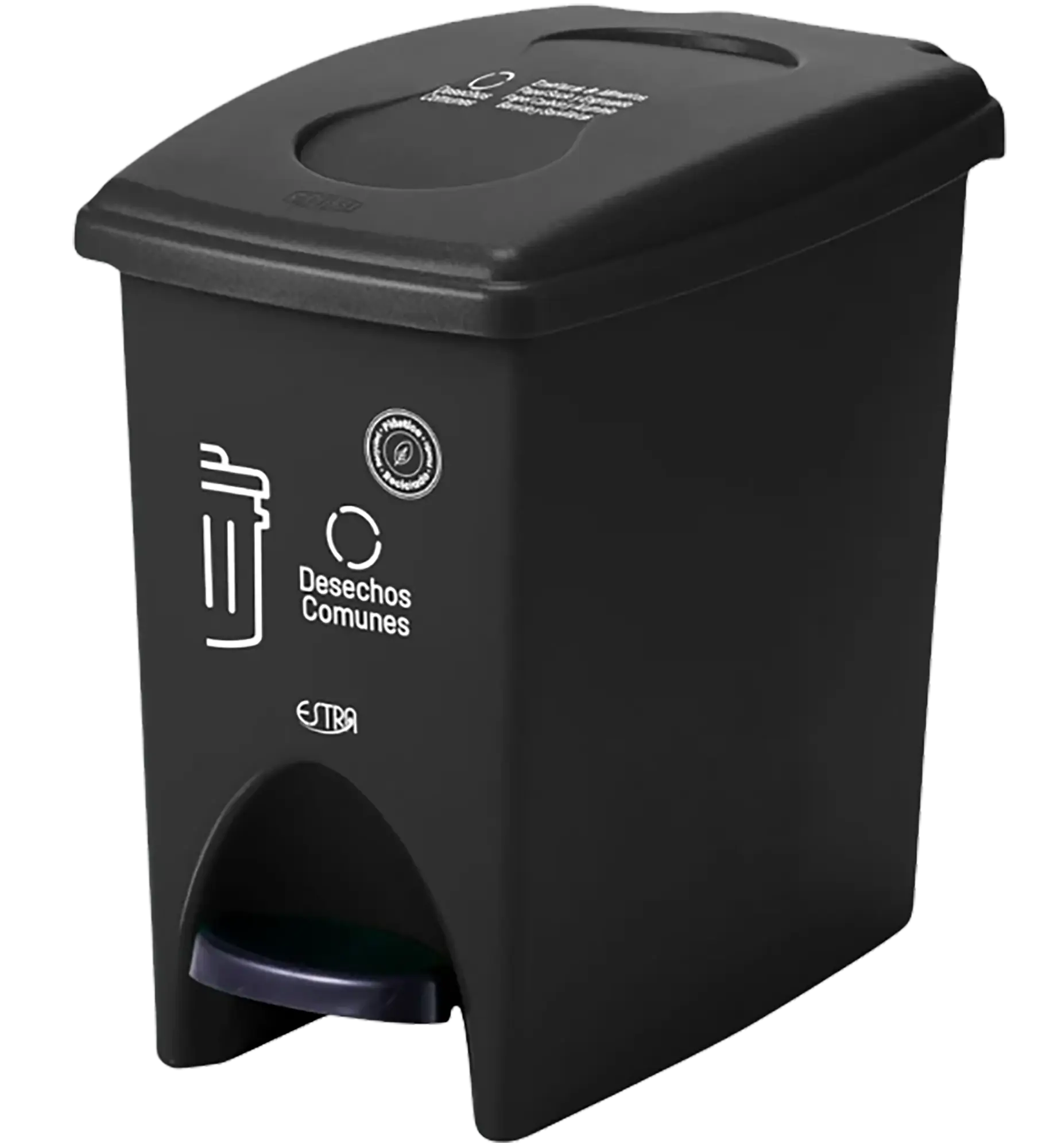 Basurero de 10 litros con pedal color negro para consultorios médicos